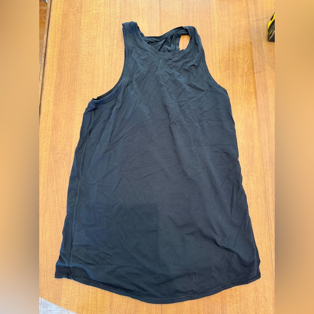 Black open back Lululemon top